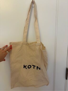 KOTN Natural Canvas Tote with Black Logo